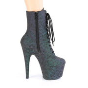 Pleaser ADORE-1020REFL Platform Ankle Boot (Green-Purple Refl./Green-Purple Refl.)
