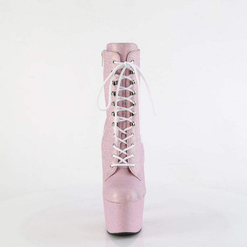Pleaser ADORE-1020SDG Platform Ankle Boot (Baby Pink Sawdust Glitter)