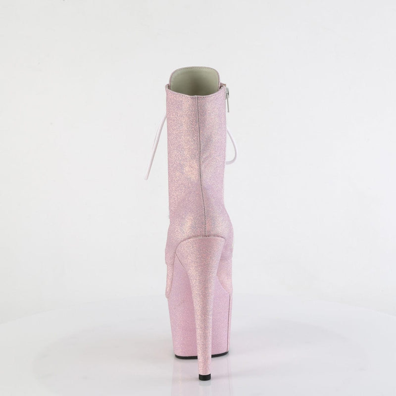 Pleaser ADORE-1020SDG Platform Ankle Boot (Baby Pink Sawdust Glitter)