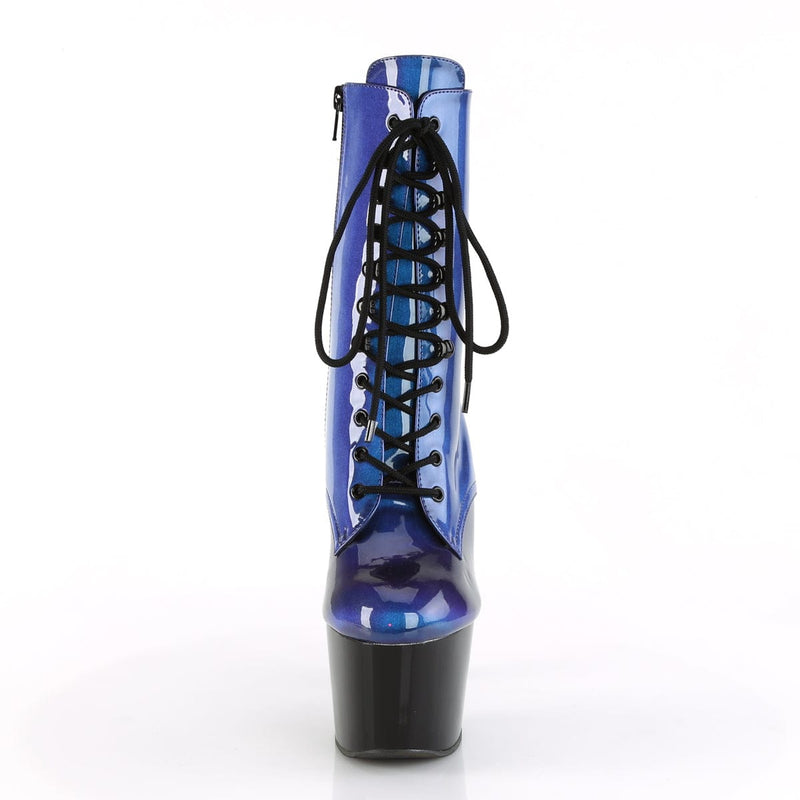 Pleaser ADORE-1020SHG Platform Ankle Boot (Blue-Purple/Black)