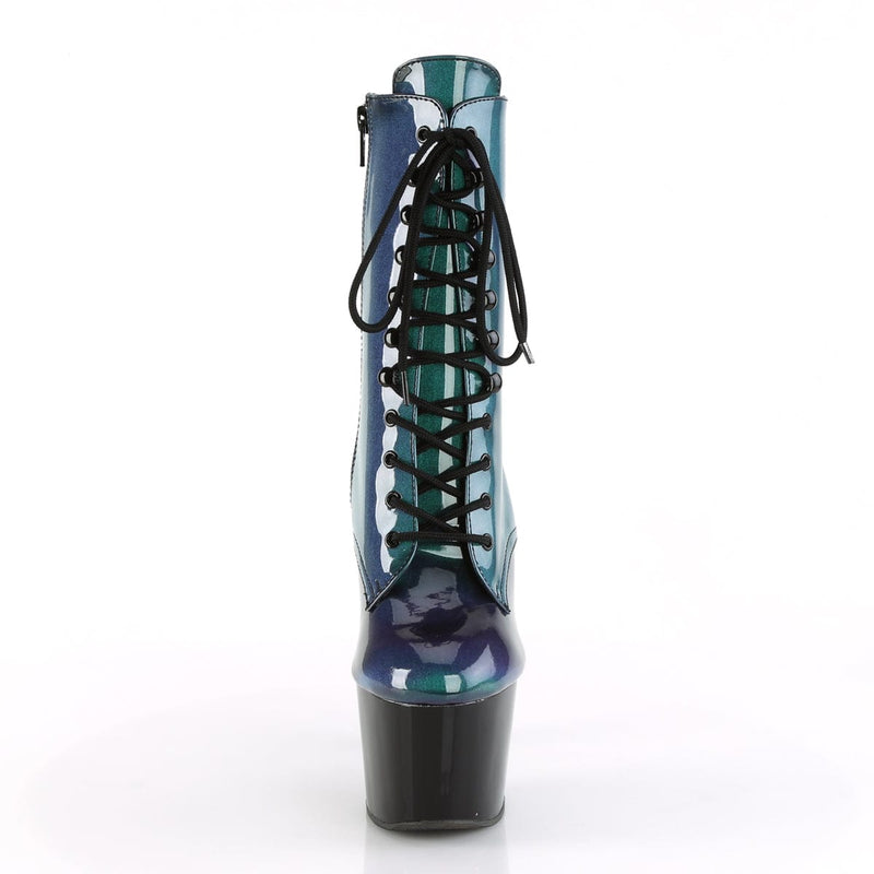 Pleaser ADORE-1020SHG Platform Ankle Boot (Purple-Green/Black)