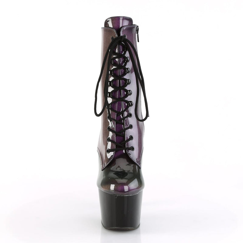 Pleaser ADORE-1020SHG Platform Ankle Boot (Purple-Olive/Black)