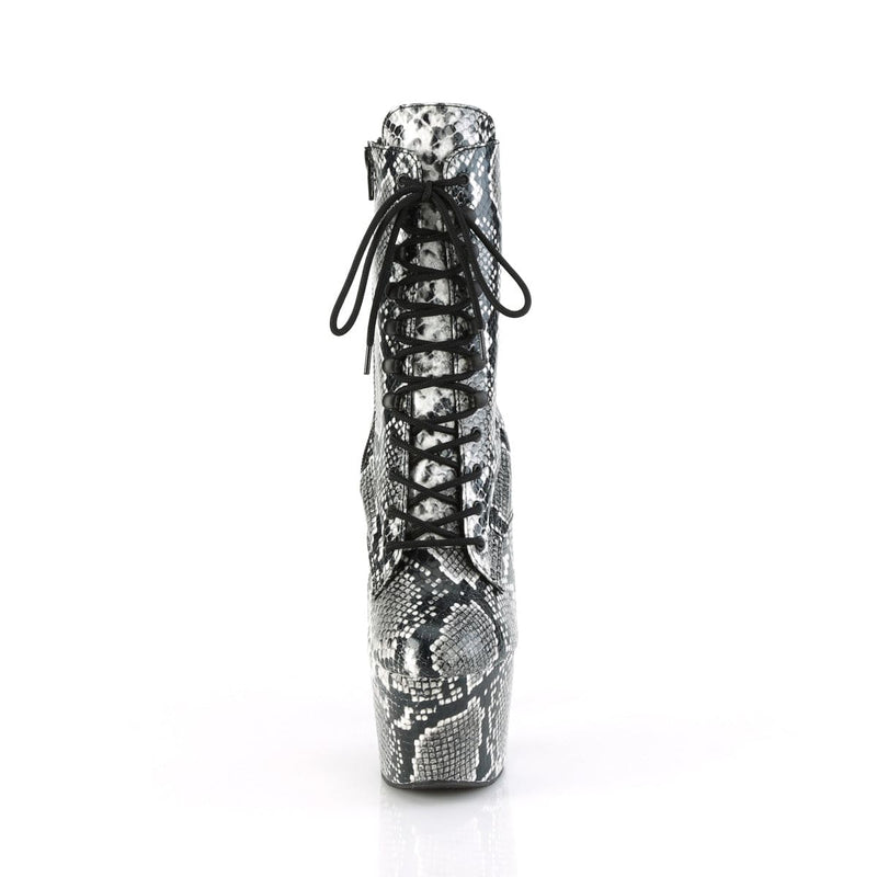 Pleaser ADORE-1020SPWR Platform Mid-Calf Boot (Black Snake Print/Black Snake Print)