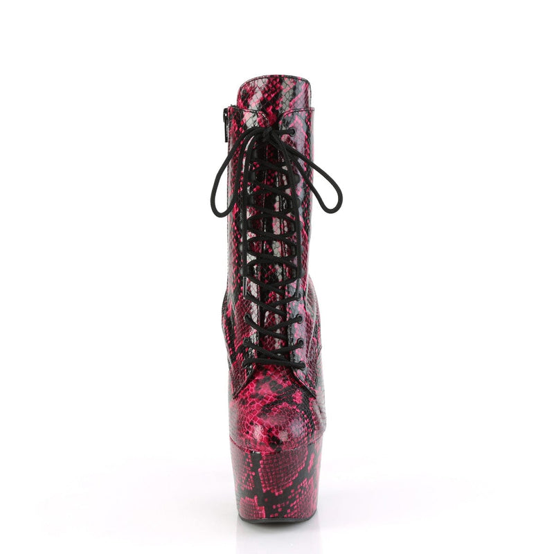 Pleaser ADORE-1020SPWR Platform Mid-Calf Boot (Hot Pink Snake Print/Hot Pink Snake Print)