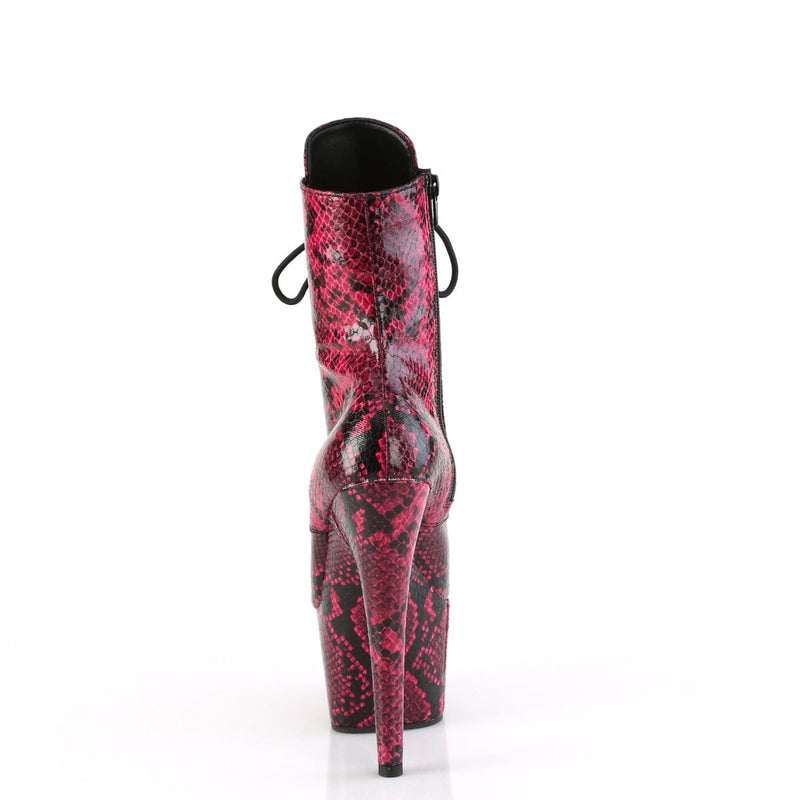 Pleaser ADORE-1020SPWR Platform Mid-Calf Boot (Hot Pink Snake Print/Hot Pink Snake Print)