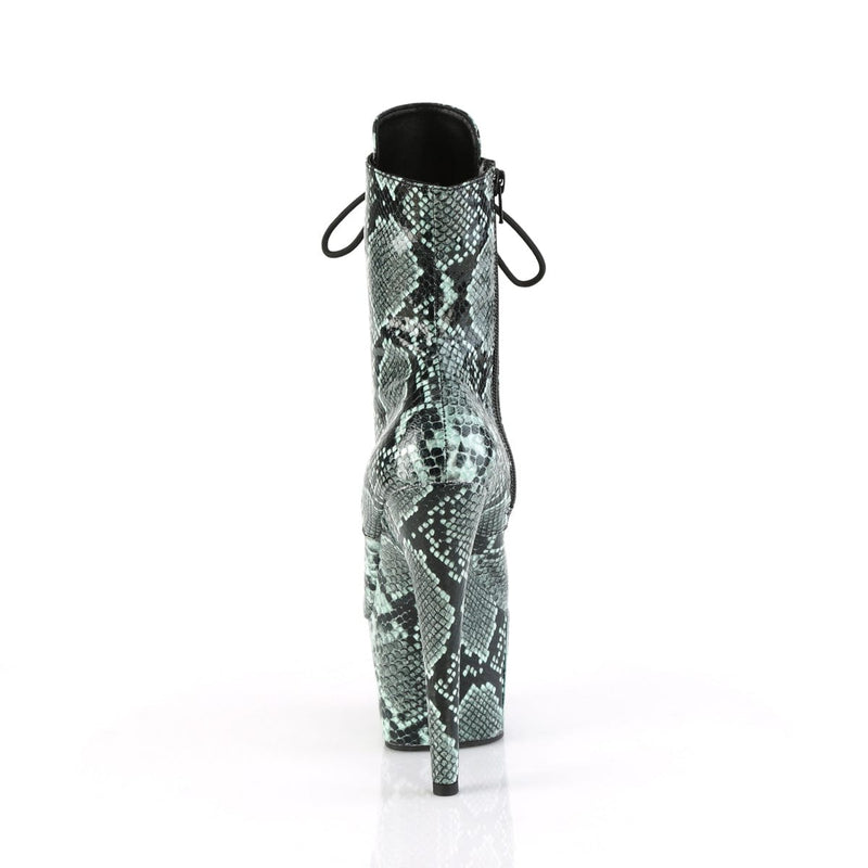 Pleaser ADORE-1020SPWR Platform Mid-Calf Boot (Mint Snake Print/Mint Snake Print)