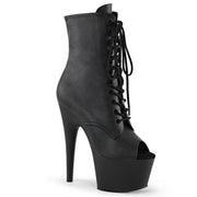 Pleaser ADORE-1021 Platform Ankle Boot (Black Faux Leather/Black Matte)