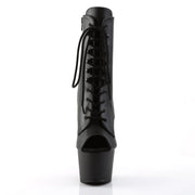 Pleaser ADORE-1021 Platform Ankle Boot (Black Faux Leather/Black Matte)