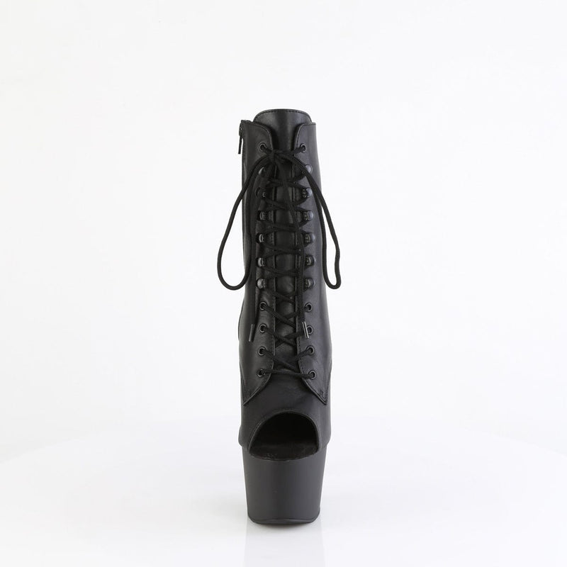Pleaser ADORE-1021 Platform Ankle Boot (Black Leather/Black Matte)
