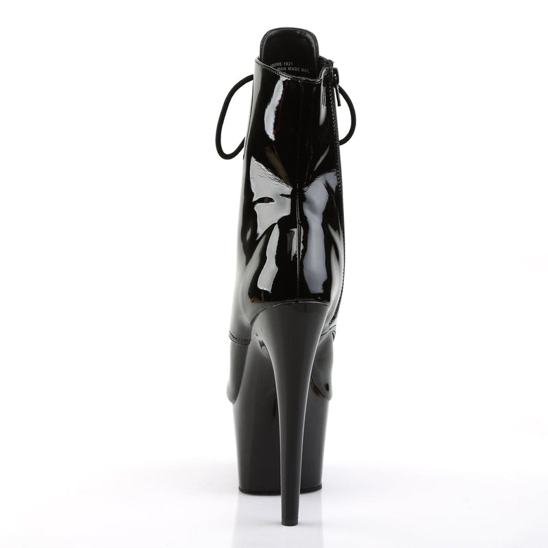 Pleaser ADORE-1021 Platform Ankle Boot (Black Patent/Black)