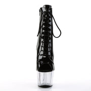 Pleaser ADORE-1021 Platform Ankle Boot (Black Patent/Clear)
