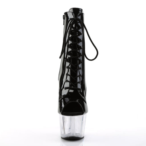 Pleaser ADORE-1021 Platform Ankle Boot (Black Patent/Clear)