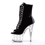 Pleaser ADORE-1021 Platform Ankle Boot (Black Patent/Clear)