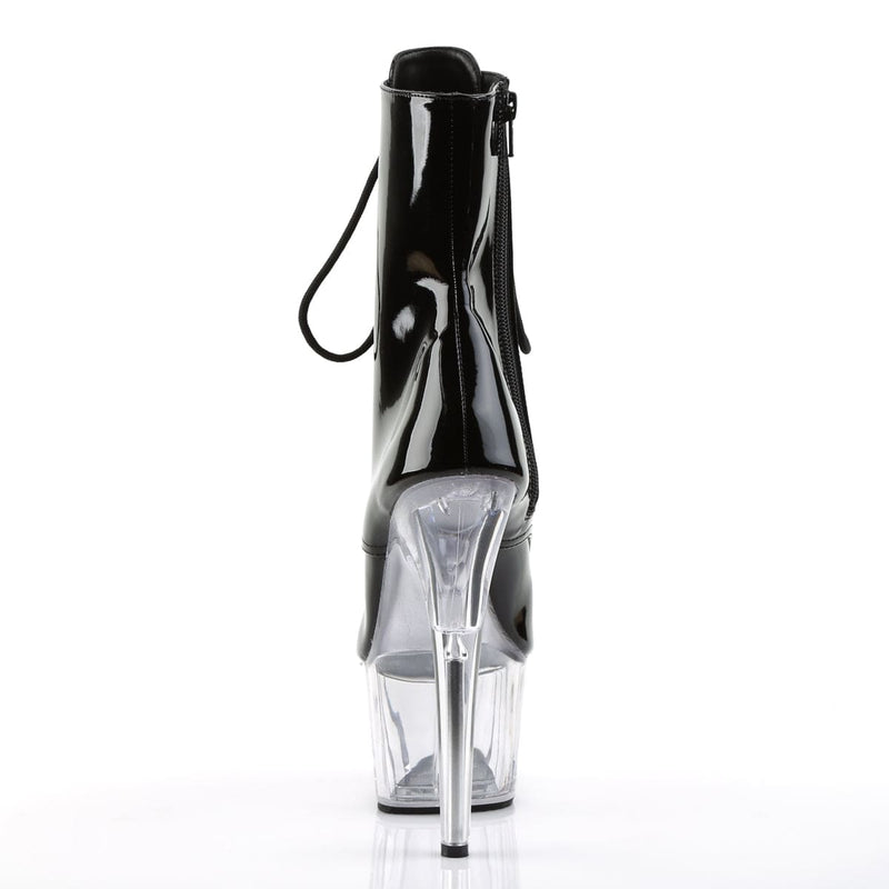 Pleaser ADORE-1021 Platform Ankle Boot (Black Patent/Clear)