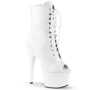 Pleaser ADORE-1021 Platform Ankle Boot (White Faux Leather/White)