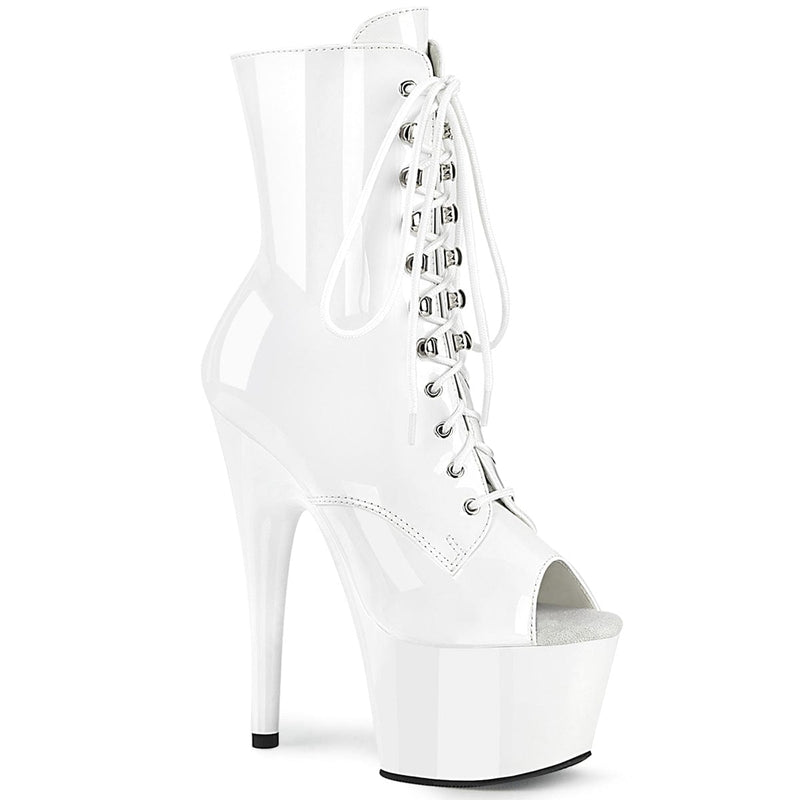 Pleaser ADORE-1021 Platform Ankle Boot (White Patent/White)