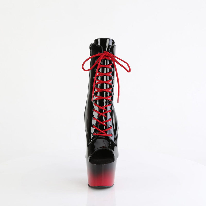 Pleaser ADORE-1021BR-H Platform Ankle Boot (Black Patent/Black-Red)