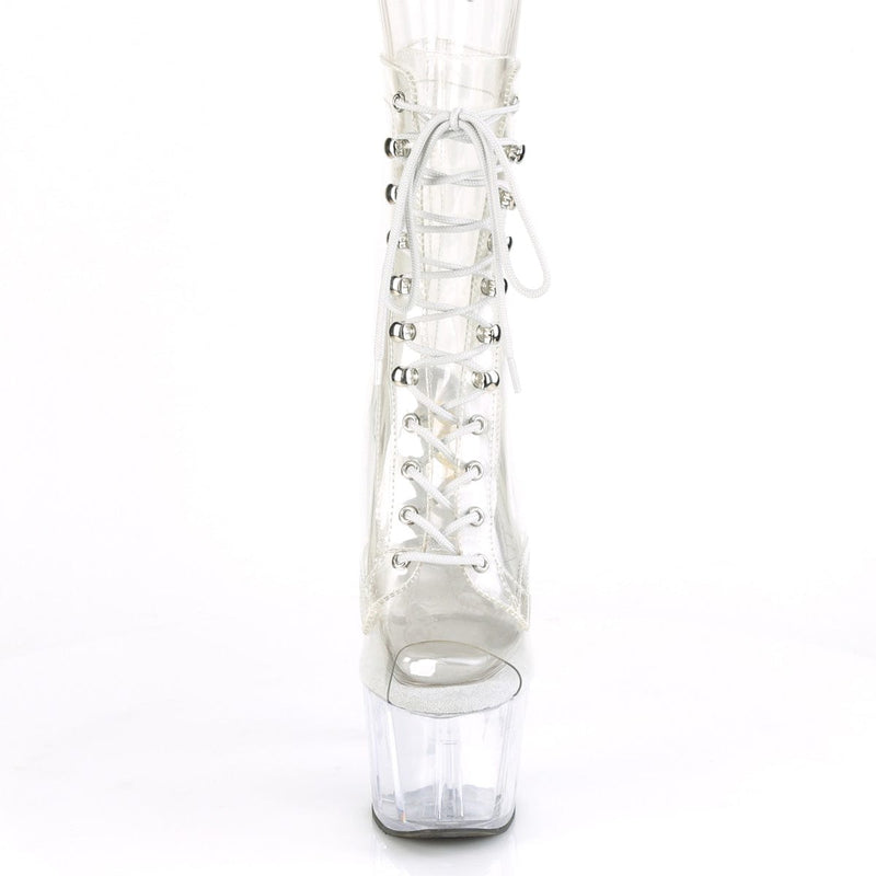 Pleaser ADORE-1021C Platform Ankle Boot (Clear/Clear)
