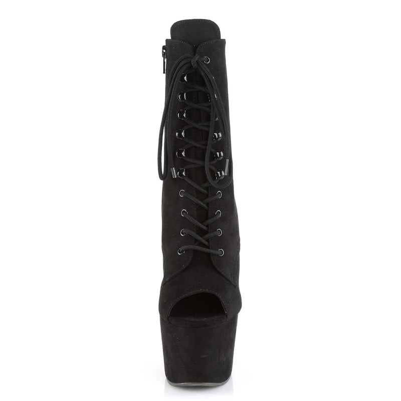 Pleaser ADORE-1021FS Platform Ankle Boot (Black Faux Suede/Black Faux Suede)