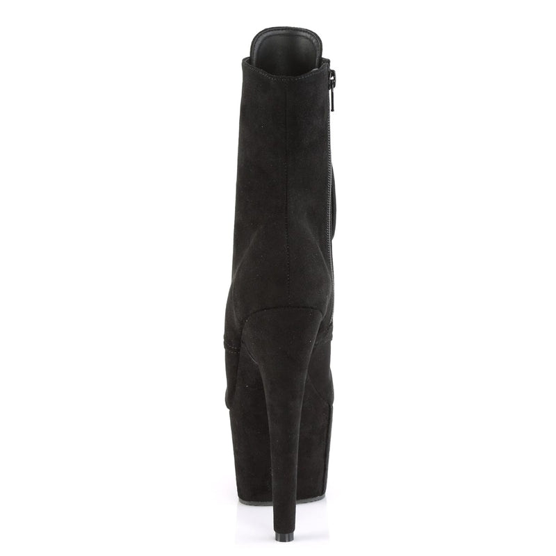 Pleaser ADORE-1021FS Platform Ankle Boot (Black Faux Suede/Black Faux Suede)