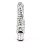 Pleaser ADORE-1021G Platform Ankle Boot (Silver Glitter/Silver Gliteer)
