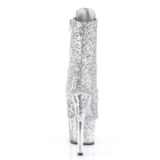 Pleaser ADORE-1021G Platform Ankle Boot (Silver Glitter/Silver Gliteer)