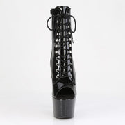 Pleaser ADORE-1021GP Platform Ankle Boot (Black Glitter Patent/M)