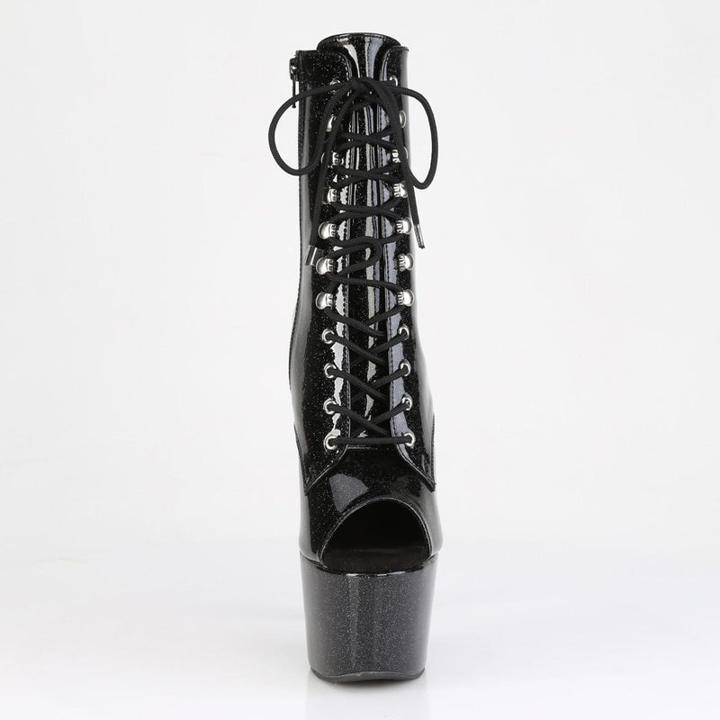 Pleaser ADORE-1021GP Platform Ankle Boot (Black Glitter Patent/M)