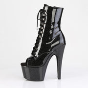 Pleaser ADORE-1021GP Platform Ankle Boot (Black Glitter Patent/M)