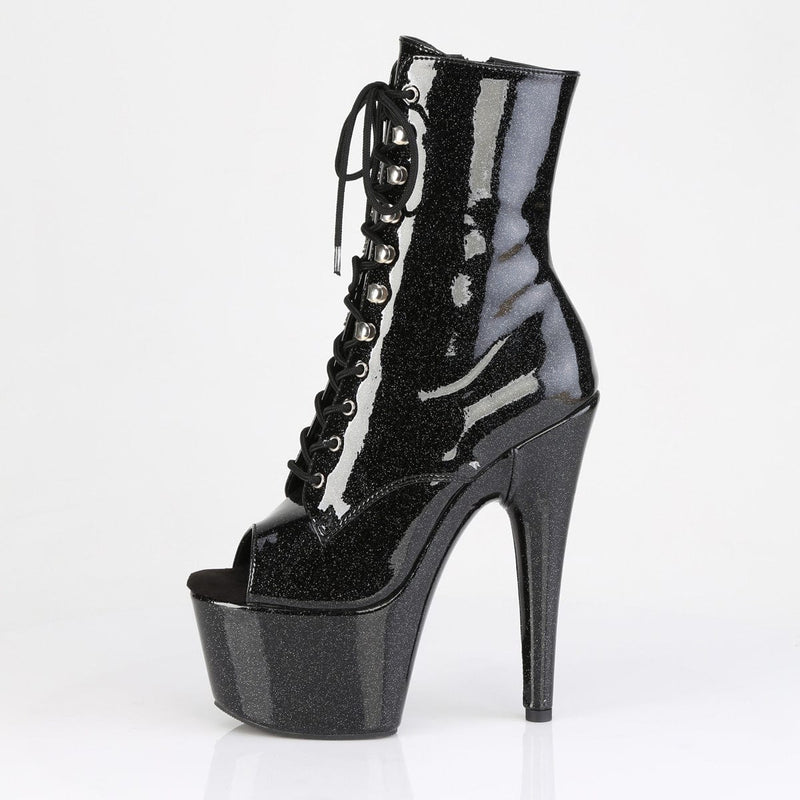 Pleaser ADORE-1021GP Platform Ankle Boot (Black Glitter Patent/M)
