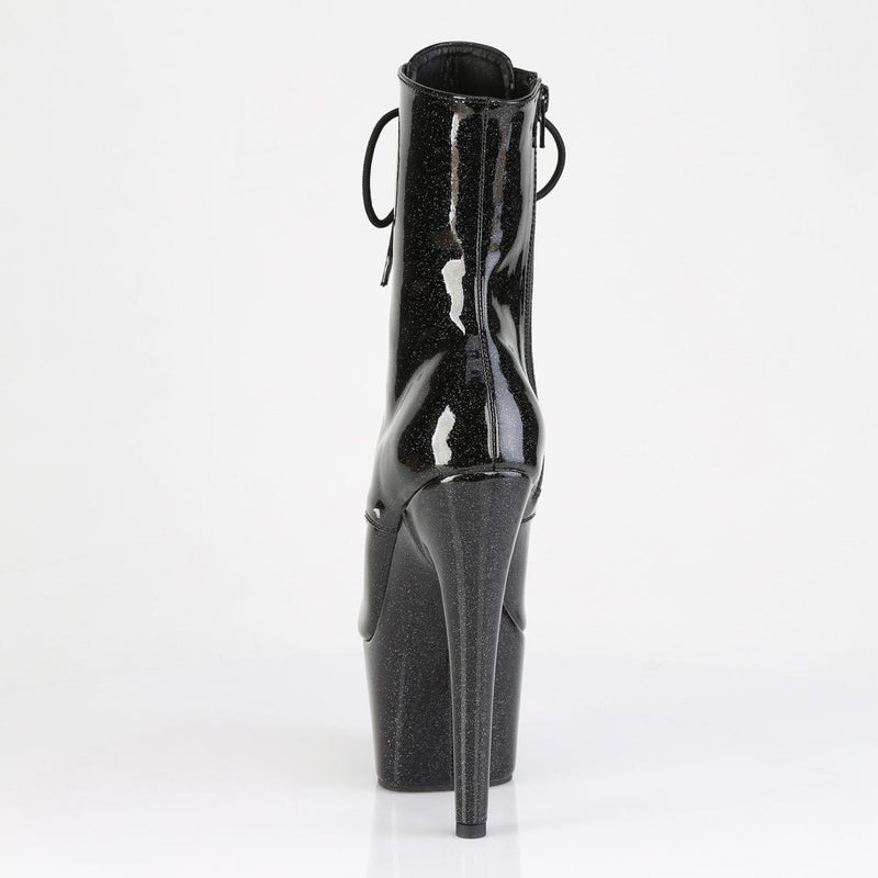 Pleaser ADORE-1021GP Platform Ankle Boot (Black Glitter Patent/M)