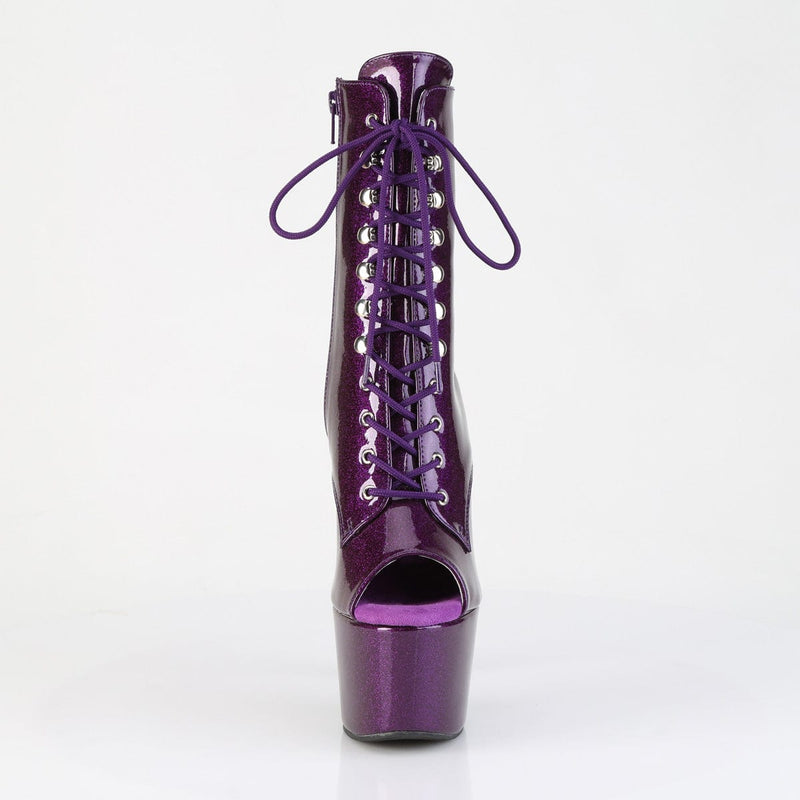 Pleaser ADORE-1021GP Platform Ankle Boot (Purple Glitter Patent/M)
