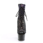 Pleaser ADORE-1021OMBG Platform Ankle Boot (Purple Multi Glitter/Black)