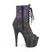 Pleaser ADORE-1021OMBG Platform Ankle Boot (Purple Multi Glitter/Black)