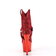 Pleaser ADORE-1029CHRS Platform Ankle Boot (Red Rhinestone/Red Chrome)