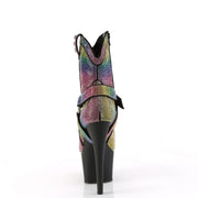 Pleaser ADORE-1029RS Platform Ankle Boot (Multi Rhinestone/Black Matte)