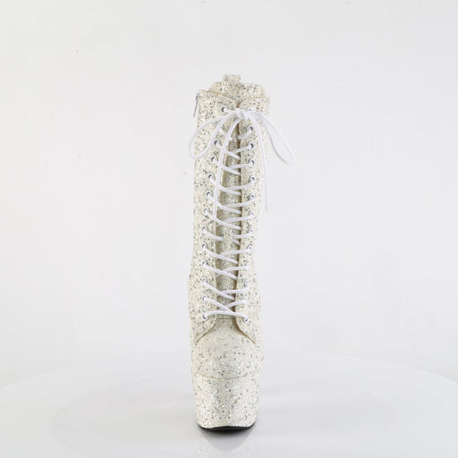 Pleaser ADORE-1040GR Platform Ankle Boot (Ivory Multi Glitters/Matching)