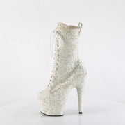 Pleaser ADORE-1040GR Platform Ankle Boot (Ivory Multi Glitters/Matching)