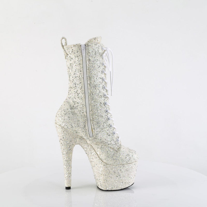 Pleaser ADORE-1040GR Platform Ankle Boot (Ivory Multi Glitters/Matching)