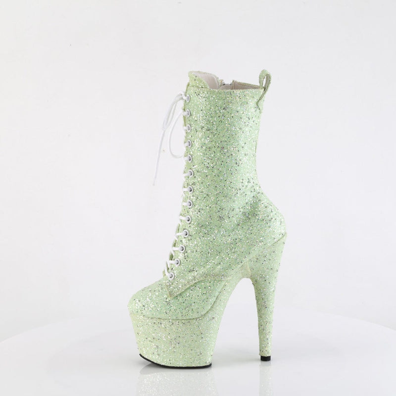Pleaser ADORE-1040GR Platform Ankle Boot (Mint Multi Glitters/Matching)