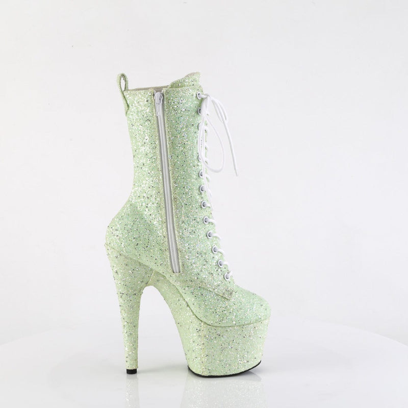 Pleaser ADORE-1040GR Platform Ankle Boot (Mint Multi Glitters/Matching)