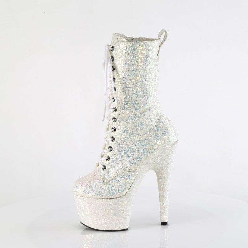Pleaser ADORE-1040IG Platform Ankle Boot (Opal Iridescent Glitter/M)