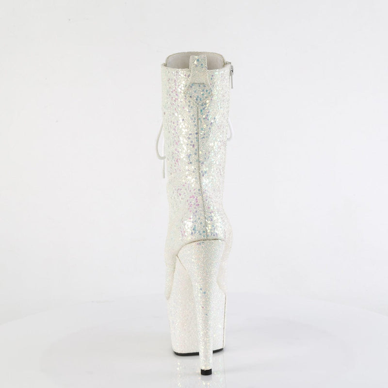 Pleaser ADORE-1040IG Platform Ankle Boot (Opal Iridescent Glitter/M)