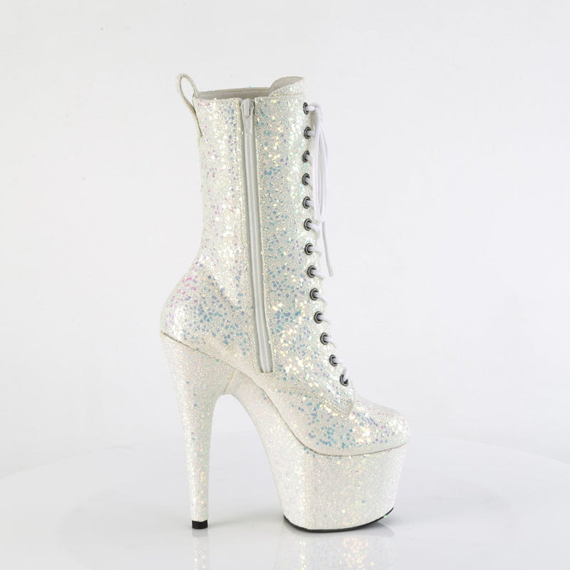 Pleaser ADORE-1040IG Platform Ankle Boot (Opal Iridescent Glitter/M)