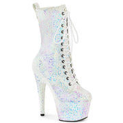 Pleaser ADORE-1040IG Platform Ankle Boot (Opal Iridescent Glitter/M)