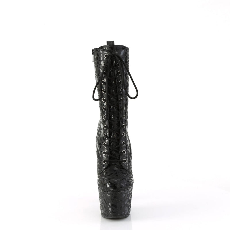 Pleaser ADORE-1040LPH Platform Ankle Boot (Black Leopard Print Holo/M)