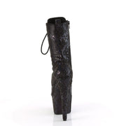 Pleaser ADORE-1040SPF Platform Ankle Boot (Black Oil Slick Metallic Snake Print Fabric/M)