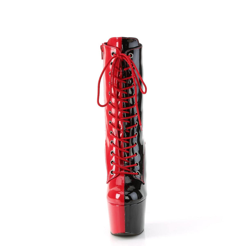 Pleaser ADORE-1040TT Platform Ankle Boot (Red-Black Patent/Red-Black)