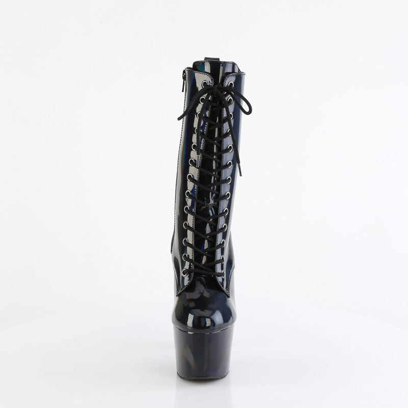 Pleaser ADORE-1040WR-HG Platform Ankle Boot (Black Holo Patent/M)