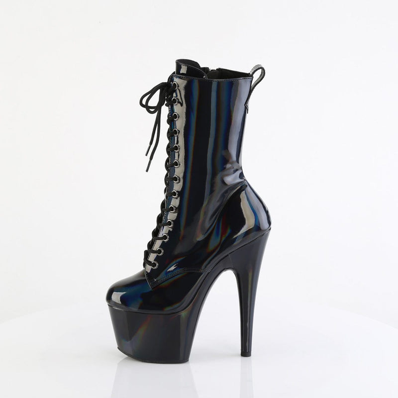 Pleaser ADORE-1040WR-HG Platform Ankle Boot (Black Holo Patent/M)